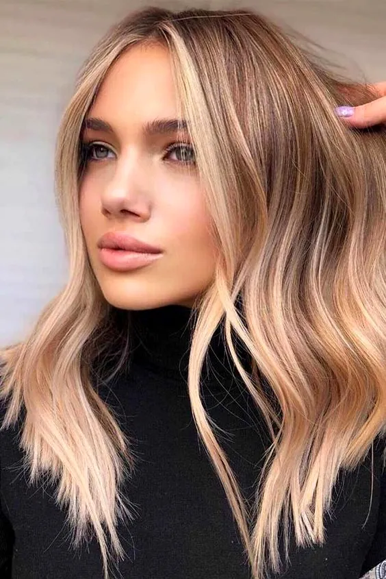 Soft blonde balayage waves