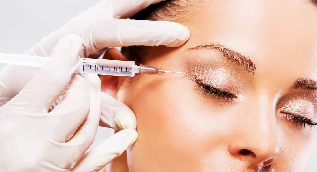 Brow and lash treatment close up